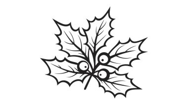 Kutlama dekorasyonları düz çizgi simgesi. Ökseotu sembolü. Mobil konsept ve web tasarımı için tabela, depolama.