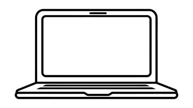 Dizüstü bilgisayar simgesi gri arkaplanda izole edildi. Web sitesi tasarımınız için bilgisayar sembolü, vektör logosu.