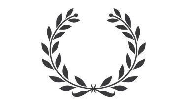 Laurel çelengi, heraldik element, vektör simgesi, beyaz arkaplanda logo.