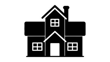 Ev vektör görüntüsü. Vektör illüstrasyonu beyaz arkaplanda izole edildi.