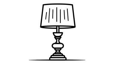 Masa lambaları, başucu ve masaüstü elektrik lambaları. Vektör simgesi.