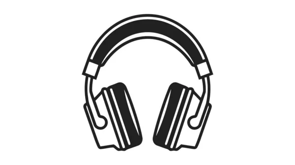 Vector Headphones Icon Black Symbol Silhouette Isolated Modern Gradient Background — Stock Vector
