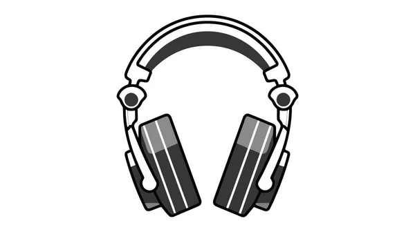 Ακουστικά Εικονίδιο Του Φορέα Μαύρο Σύμβολο Σιλουέτα Που Απομονώνονται Σύγχρονη — Διανυσματικό Αρχείο