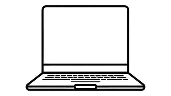 Икона Ноутбука Модном Плоском Стиле Изолирована Сером Фоне Компьютерный Символ — стоковый вектор