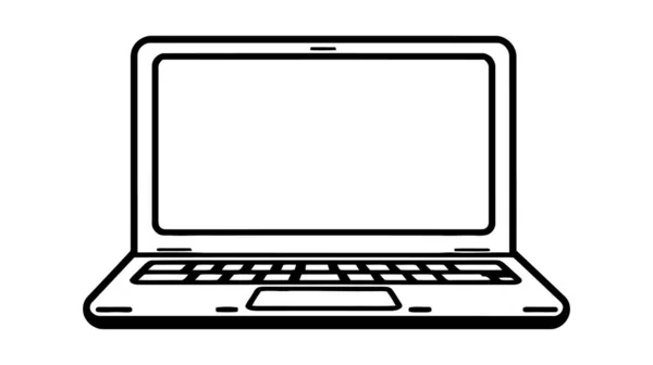 Ícone Laptop Estilo Moderno Plana Isolada Fundo Cinza Símbolo Computador — Vetor de Stock