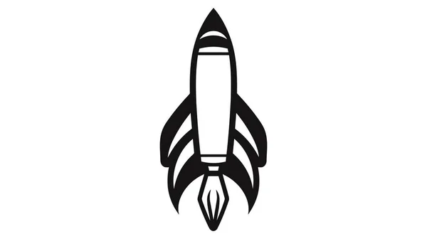 Rocket Vector Icon Logo White Background — Stock Vector