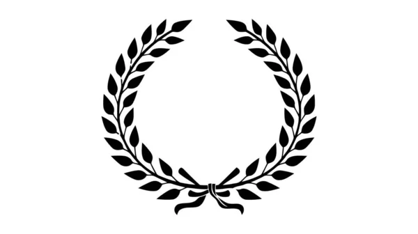 Laurel Wreath Kwiatowy Element Heraldyczny Ikona Wektora Logo Białym Tle — Wektor stockowy