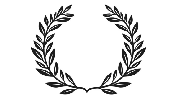 Laurel çelengi, heraldik element, vektör simgesi, beyaz arkaplanda logo.