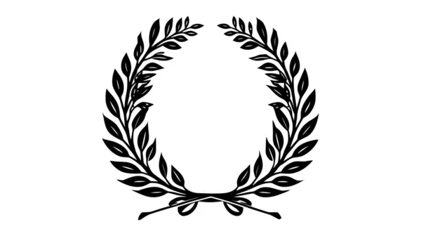 Laurel Wreath Kwiatowy Element Heraldyczny Ikona Wektora Logo Białym Tle — Wektor stockowy