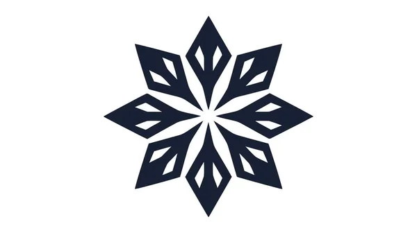 Ícone Floco Neve Logotipo Vetor Isolado Fundo Branco — Vetor de Stock