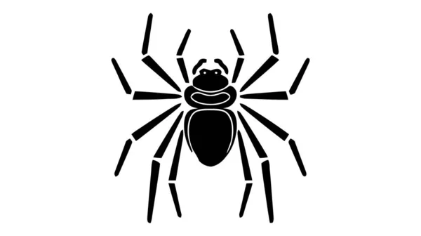 Spider Zwart Icoon Logo Vector Illustratie Geïsoleerd Witte Achtergrond — Stockvector