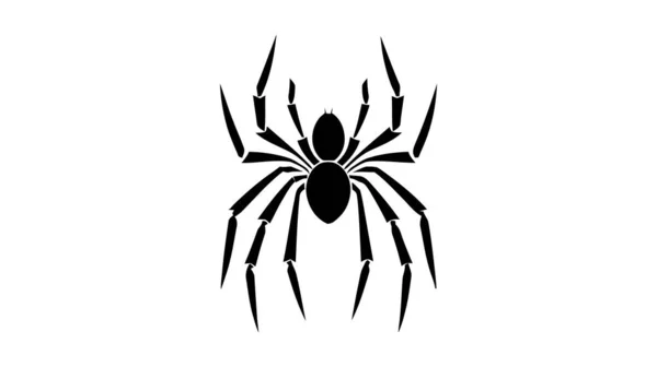 Spinnenschwarzes Symbol Logo Vektor Illustration Isoliert Auf Weißem Hintergrund — Stockvektor