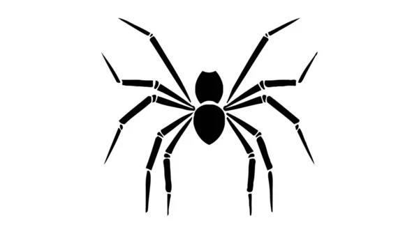 Spinnenschwarzes Symbol Logo Vektor Illustration Isoliert Auf Weißem Hintergrund — Stockvektor