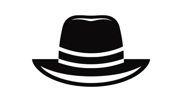 Ícone Chapéu Velho Silhueta Chapéu Vetorial Logotipo Chapéu Moda Retro — Vetor de Stock