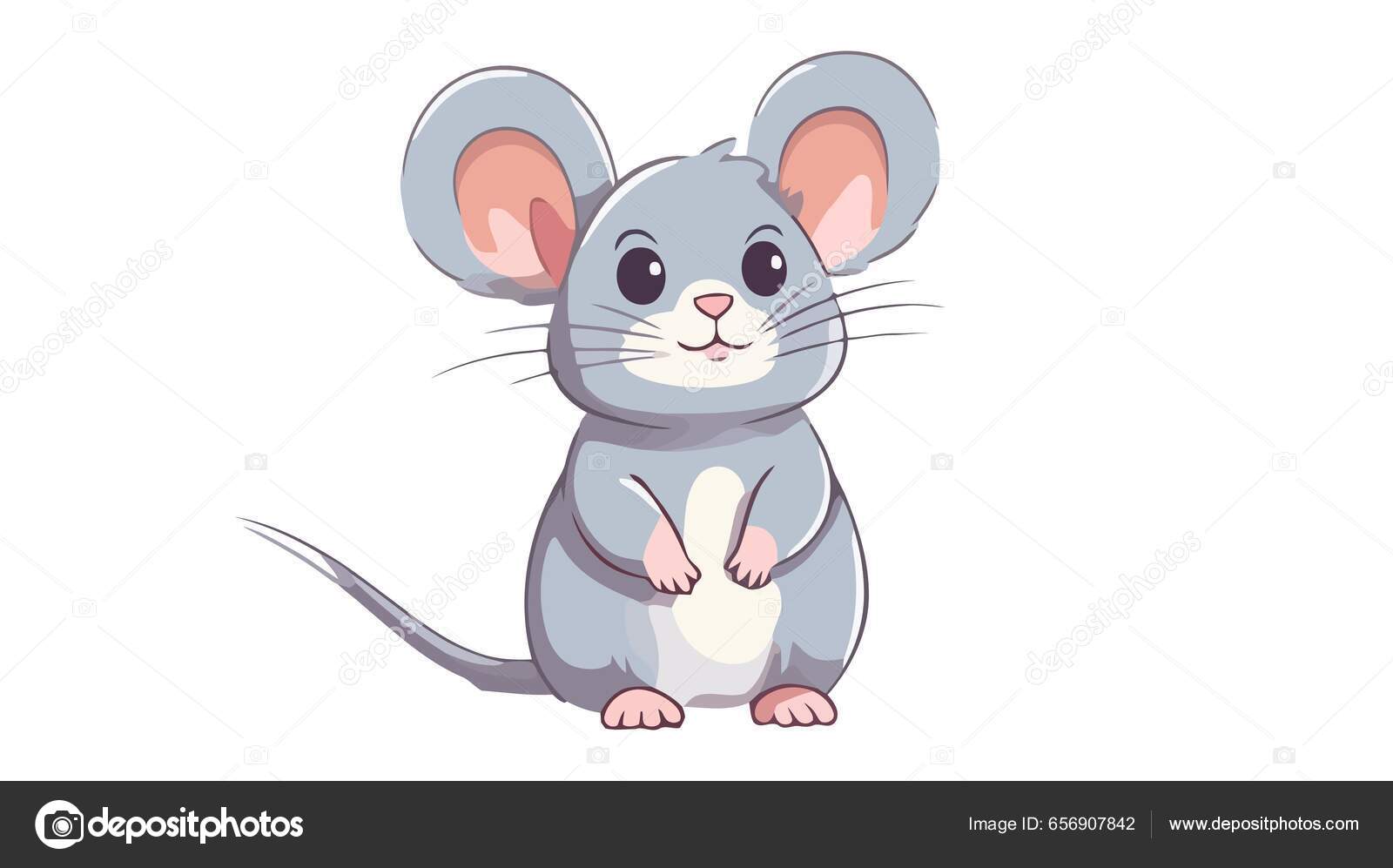 Lindo Ratón Dibujos Animados Ilustración Vectorial Fondo Blanco Vector de  stock #656907842 de ©pavlozahorianskyi.gmail.com, image size:1600x997