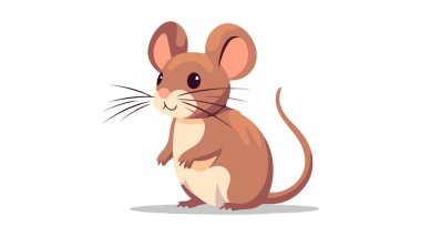 Şirin çizgi film faresi - vektör çizimi. Beyaz arkaplan.