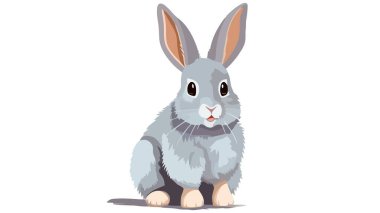 Cartoon happy rabbit isolated on white background. clipart