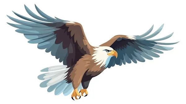 Bald Eagle Isolated White Background Vector Illustration — Stock Vector