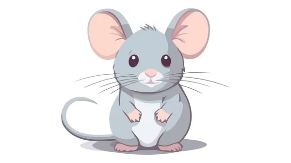 Roztomilá Kreslená Myš Vektorová Ilustrace Bílé Pozadí — Stockový vektor