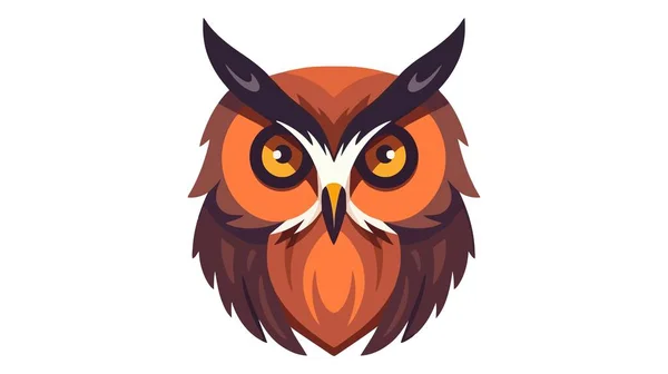 Owl Logo Vector Illustration Isolated White Background — Stock Vector