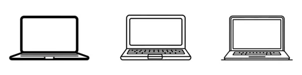 Laptop Icon Set Computer Symbol Vektor Auf Weißem Hintergrund — Stockvektor