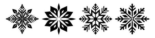 Набор Векторных Снежинок Векторная Иллюстрация Белом Фоне — стоковый вектор