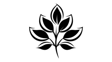 Çiçek vektör logosu, simge. Vektör illüstrasyonu beyaz arkaplanda izole edildi.