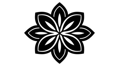 Çiçek vektör logosu, simge. Vektör illüstrasyonu beyaz arkaplanda izole edildi.