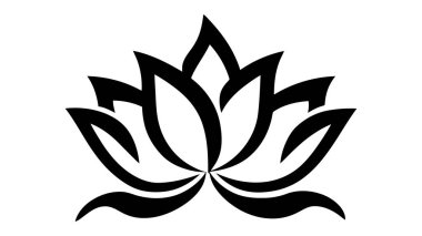 Çiçek vektör logosu, simge. Vektör illüstrasyonu beyaz arkaplanda izole edildi.