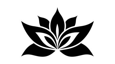 Çiçek vektör logosu, simge. Vektör illüstrasyonu beyaz arkaplanda izole edildi.