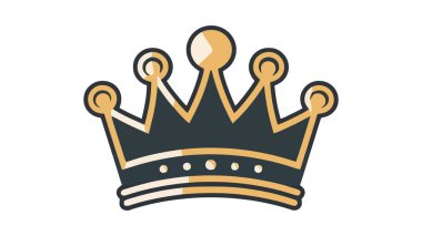 Beyaz arka plan üzerinde izole trendy düz stil taç simgesini. Vektör çizim.