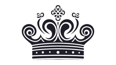 Beyaz arka plan üzerinde izole trendy düz stil taç simgesini. Vektör çizim.