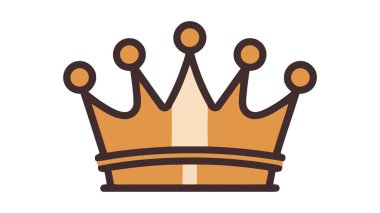 Beyaz arka plan üzerinde izole trendy düz stil taç simgesini. Vektör çizim.