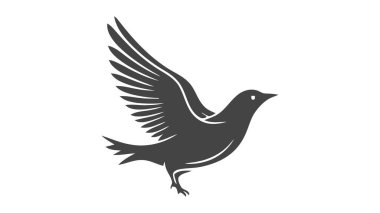 Uçan Kanatlar Kuş Logosu soyut tasarım vektör şablonu. Vektör illüstrasyonu