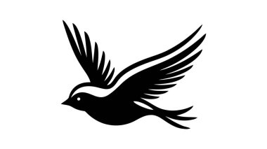 Uçan Kanatlar Kuş Logosu soyut tasarım vektör şablonu. Vektör illüstrasyonu