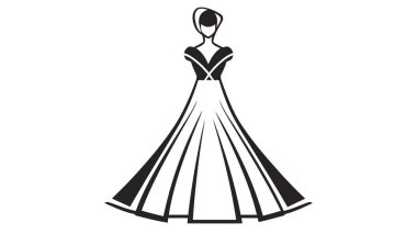 Beyaz arkaplanda siyah elbise vektör logosu.