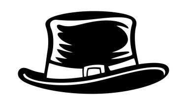 Eski moda şapka. Erkek başlığı. Eski moda kıyafetler. Zarif şapka. Beyaz arkaplanda vektör illüstrasyonu.