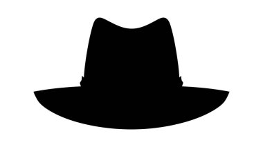 Eski moda şapka. Erkek başlığı. Eski moda kıyafetler. Zarif şapka. Beyaz arkaplanda vektör illüstrasyonu.