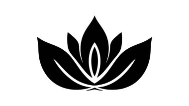 Çiçek vektör logosu, simge. Vektör illüstrasyonu beyaz arkaplanda izole edildi.