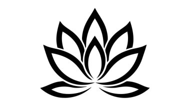 Çiçek vektör logosu, simge. Vektör illüstrasyonu beyaz arkaplanda izole edildi.