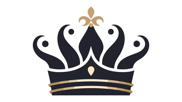 Krone Ikone Trendigen Flachen Stil Isoliert Auf Weißem Hintergrund Vektorillustration — Stockvektor