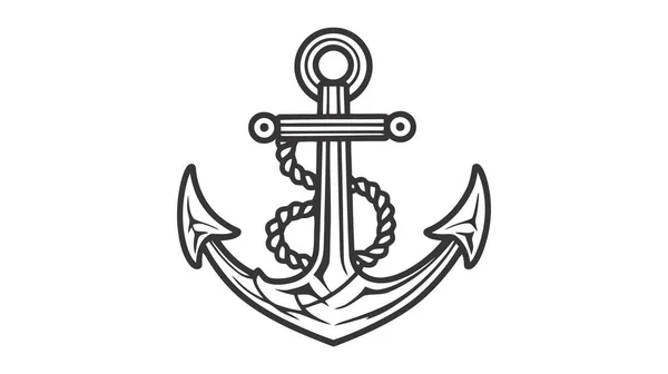 Âncora Vetor Ícone Logotipo Barco Símbolo Pirata Leme Marítimo Náutico —  Vetores de Stock