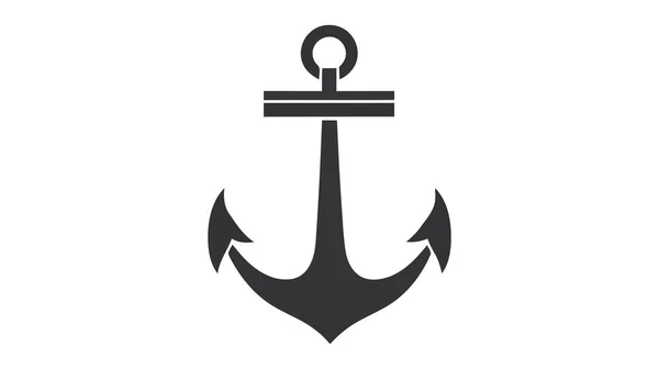 Âncora Vetor Ícone Logotipo Barco Símbolo Pirata Leme Marítimo Náutico — Vetor de Stock