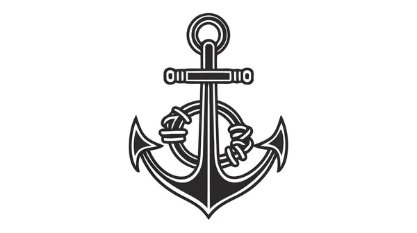 锚矢量图标标志船标海盗舵航海航海简单图解涂鸦设计 — 图库矢量图片