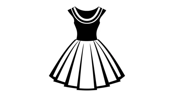 Černé Šaty Vektorové Logo Bílém Pozadí — Stockový vektor