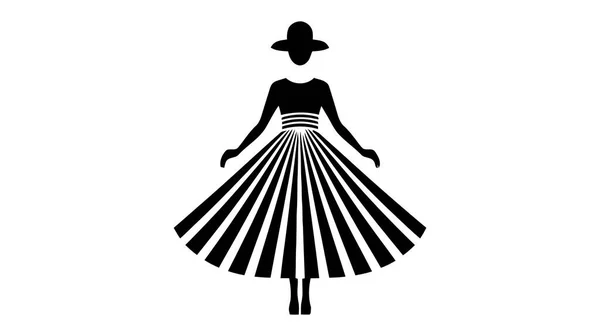 Schwarzes Kleid Vektor Logo Auf Weißem Hintergrund — Stockvektor