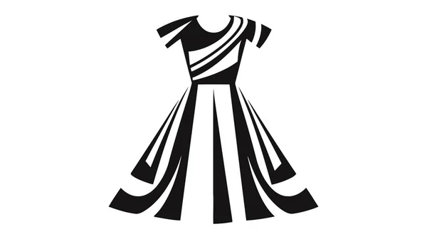 Black Dress Vector Logo White Background — Stock Vector