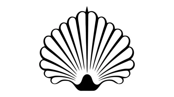 Ikona Wektora Muszli Prosty Płaski Symbol Białym Tle — Wektor stockowy