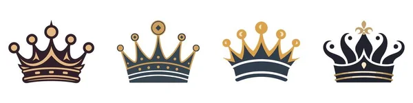 Vector Collection Creative King Queen Crowns Symbols Logo Elements Vector — Stock Vector
