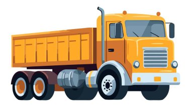 Beyaz Baclgroun 'da vektör kamyonu izole edildi.